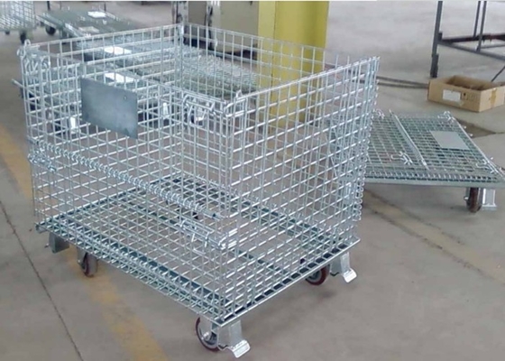 Fio soldado dobrável Mesh Turnover Box For Warehouse/oficina do furo quadrado