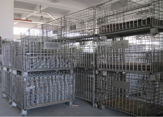 O fio industrial empilhável Mesh Containers Powder Coated ISO9001 aprovou
