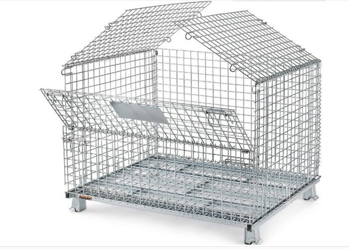 Fio soldado dobrável Mesh Turnover Box For Warehouse/oficina do furo quadrado